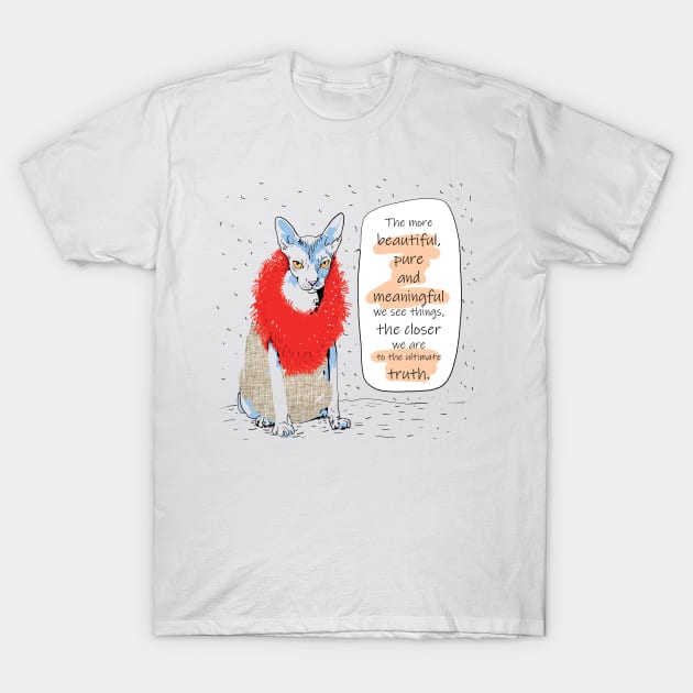 Fashionable Cat - North-West T-Shirt by Art Consulate